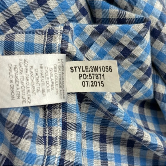 Vineyard Vines Boy’s Blue Grey Checkered Plaid Whale Long Sleeve Shirt Large 16 - Picture 6 of 10